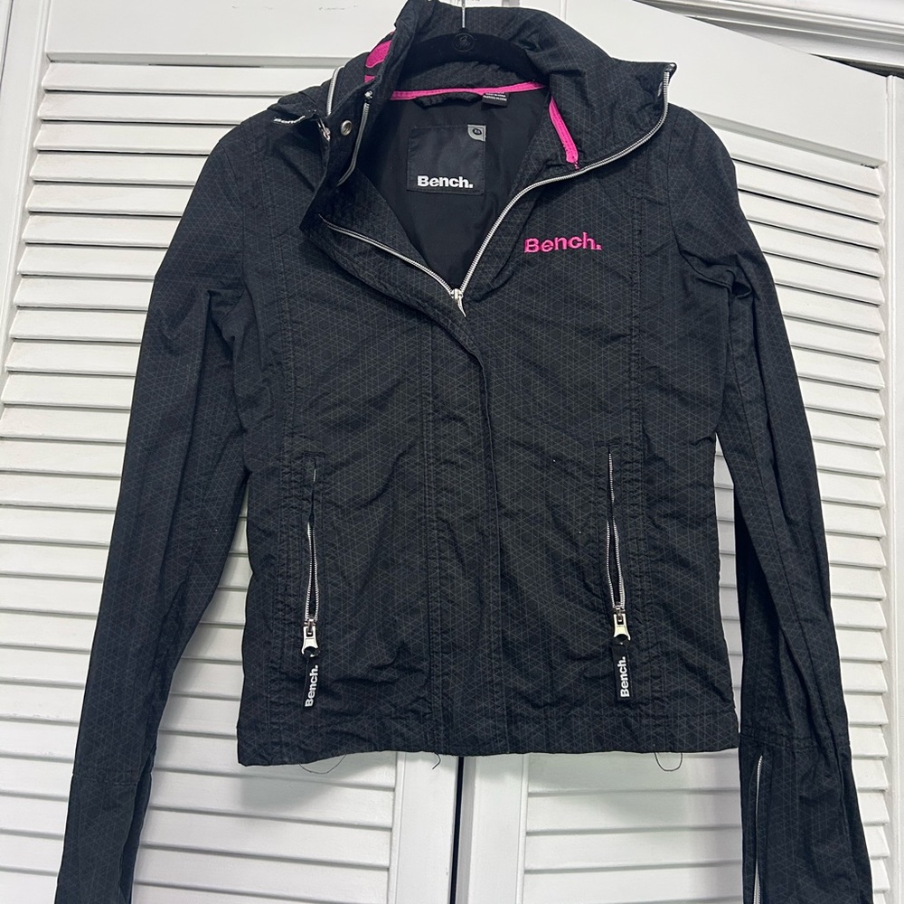 Bench Black Utility Jacket with Pink Trim